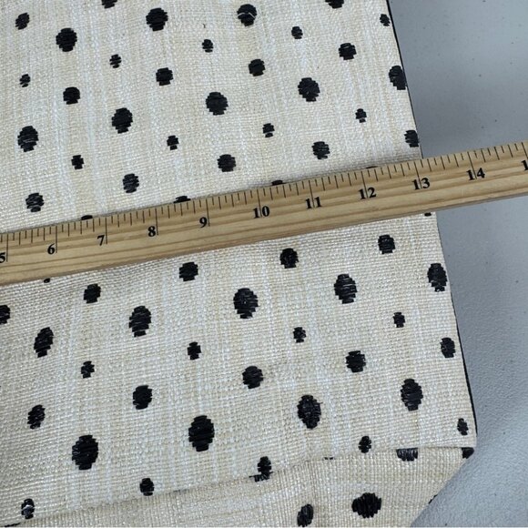 Boho Stylish Polka Dot Tote Bag Cream Black Raffia Straw Summer Beach Bag - Picture 11 of 16